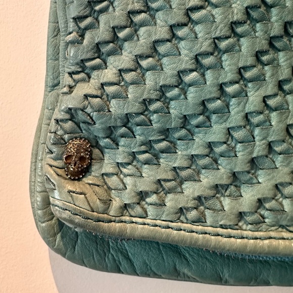 💙 Zadig & Voltaire Woven Leather Shoulder Bag – Teal 💙 - Picture 7 of 11